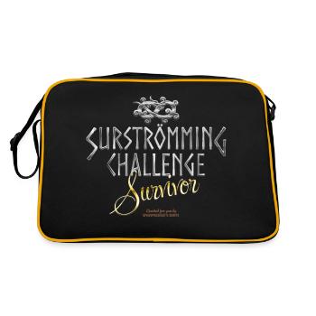 Surströmming Challenge Survivor - Retro Tasche - Schwarz/Gold - Hinten