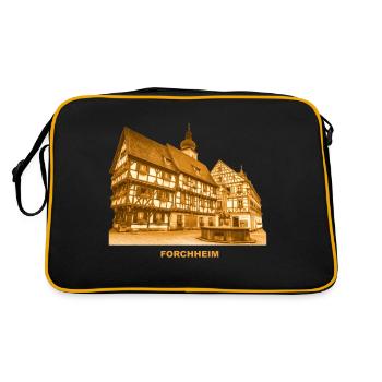 Forchheim Franken Bayern Magistratsbau Kirche - Retro Tasche - Schwarz/Gold - Hinten