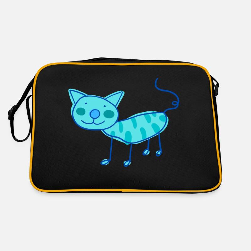 Doux chat de chat d’enfants en couleur Sac Retro
