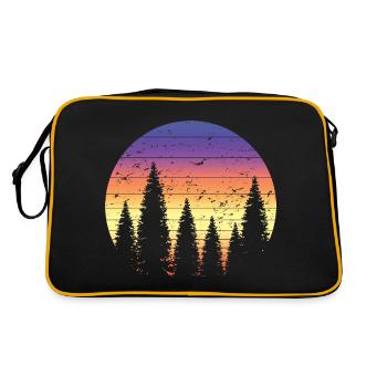 Retro Forest Mountains Randonnée Aventure en plein air - Sac Retro - noir/or - Dos