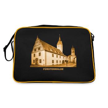 Fürstenwalde Dom St. Marien Spree Brandenburg - Retro Tasche - Schwarz/Gold - Hinten