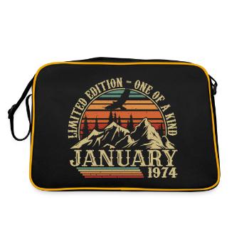 Janvier 1974 - Cadeau Anniversaire Janvier 1974 - Sac Retro - noir/or - Dos
