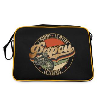 Vintage Papou Motard Papa Biker - Sac Retro - noir/or - Dos
