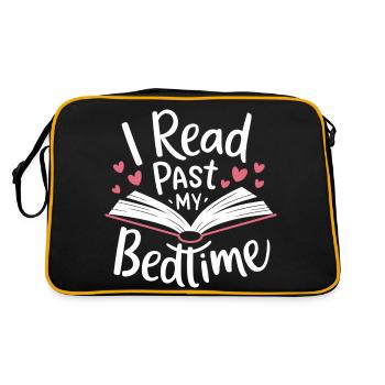 Bücher Buch lesen Bücherei Bibliothek Bücherwurm - Retro Tasche - Schwarz/Gold - Hinten