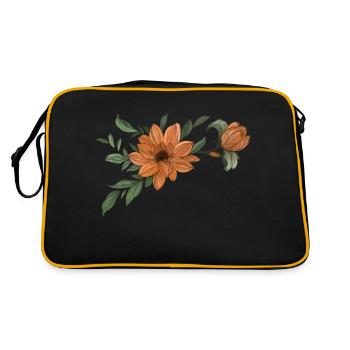 Flower Orange with Bud - Retro Bag - black/gold - Back