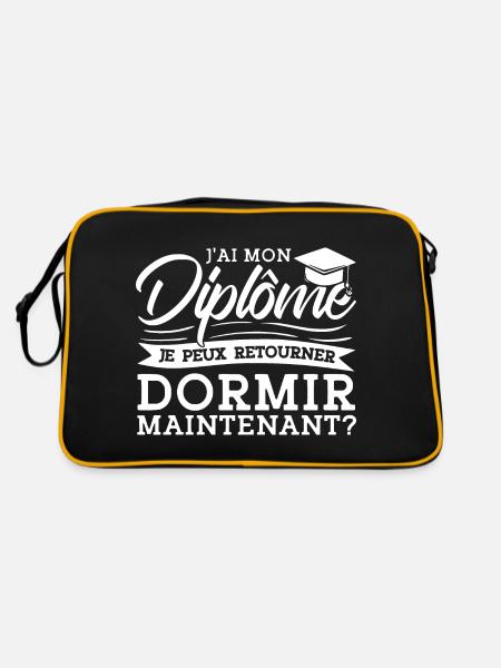J'ai mon diplôme je peux retourner dormir? - Sac Retro - noir/or - Dos