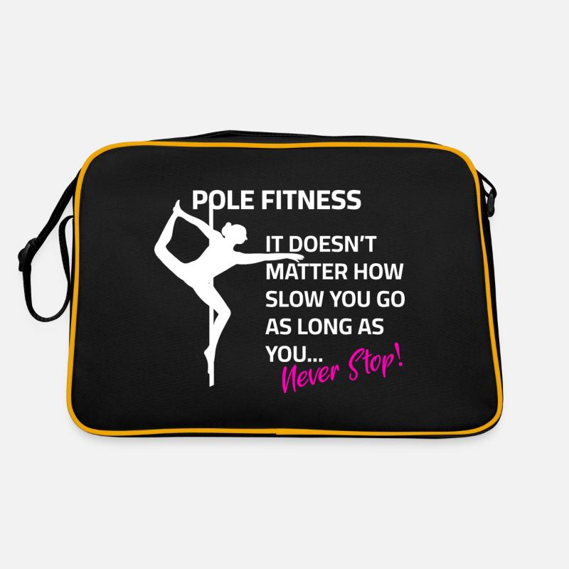 Pole dance Spruch Training Motivation - Retro Tasche - Schwarz/Gold