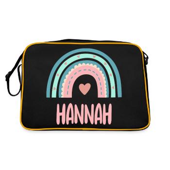 Hannah Name Rainbow Baby - Retro Bag - black/gold - Back