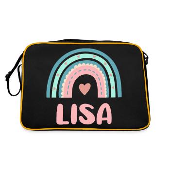 Lisa Name Rainbow Baby - Retro Bag - black/gold - Back
