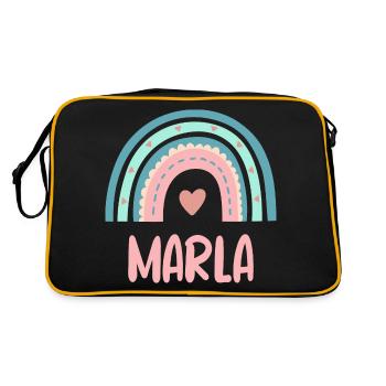 Marla Name Rainbow Baby - Retro Bag - black/gold - Back