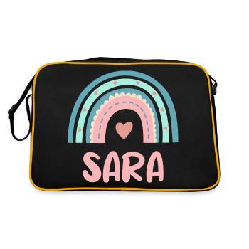 Sara Name Rainbow Baby - Retro Bag - black/gold - Back