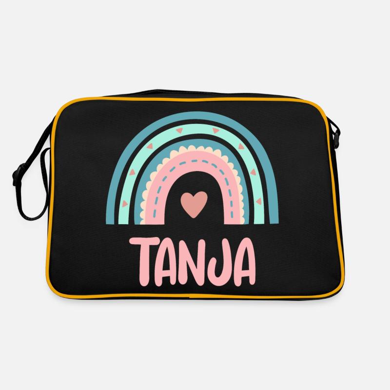 Tanja Name Regenbogen Baby Retro Tasche