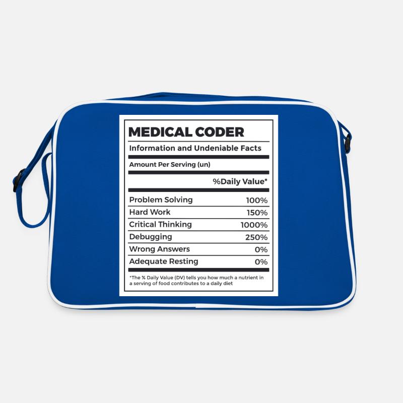 Lustige Medical Coder Nährwertangaben Retro Tasche
