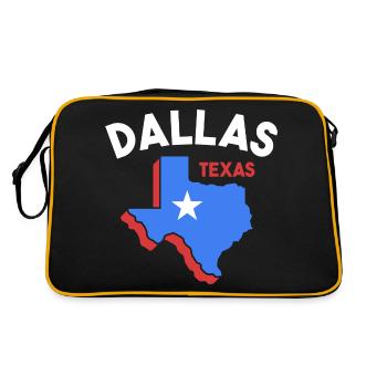 Conception de carte Dallas Texas pour les fiers Dallasites - Sac Retro - noir/or - Dos