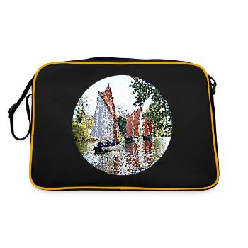 Parade der Segelboote - Retro Tasche - Schwarz/Gold - Hinten