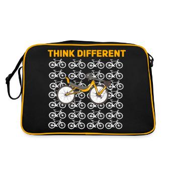 Liegerad Think Different - Retro Tasche - Schwarz/Gold - Hinten