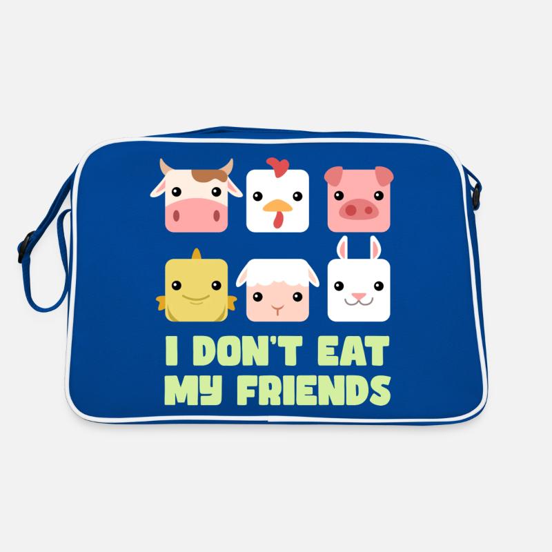 Pig Fish Bunny Friends Design for Vegans Retro Bag