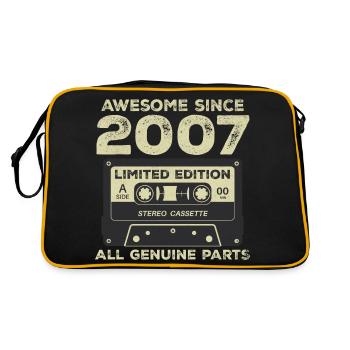 2007 Birthday Born In 2007 Vintage Retro - Retro Bag - black/gold - Back