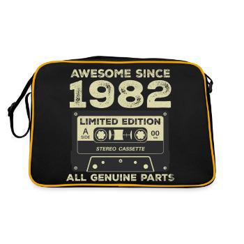 1982 Anniversaire Né En 1982 Vintage Rétro - Sac Retro - noir/or - Dos