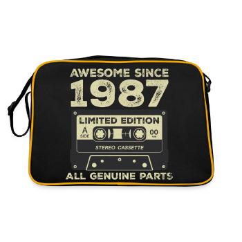 1987 Anniversaire Né En 1987 Vintage Rétro - Sac Retro - noir/or - Dos