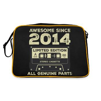 2014 Geburtstag geboren im Jahr 2014 Vintage Retro - Retro Tasche - Schwarz/Gold - Hinten