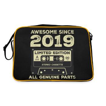 2019 Anniversaire Né en 2019 Vintage Retro - Sac Retro - noir/or - Dos
