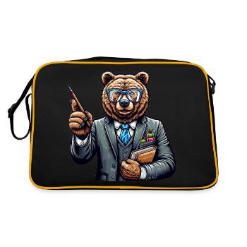 Professeur d’ours mignon - Sac Retro - noir/or - Dos