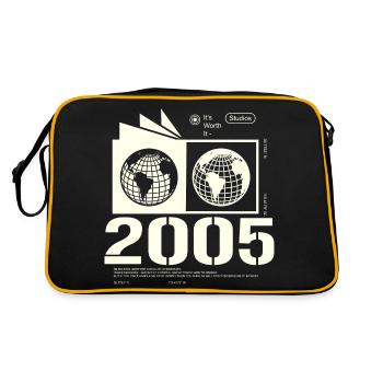 Jahrgang 2005 Retro Geburtstag Geschenk 2005 - Retro Tasche - Schwarz/Gold - Hinten