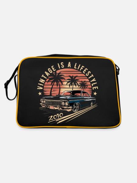 Vintage 2010 Retro Classic Car Legendary since 2010 - Retro Bag - black/gold - Back
