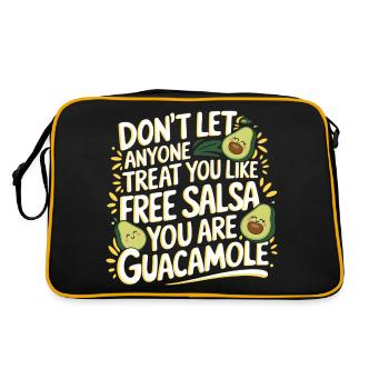 You Are Guacamole Not Free Salsa 1 6 - Retro Tasche - Schwarz/Gold - Hinten