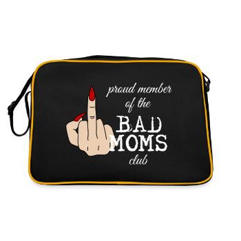 Proud Member of the Bad Moms Club Mittelfinger - Retro Tasche - Schwarz/Gold - Hinten