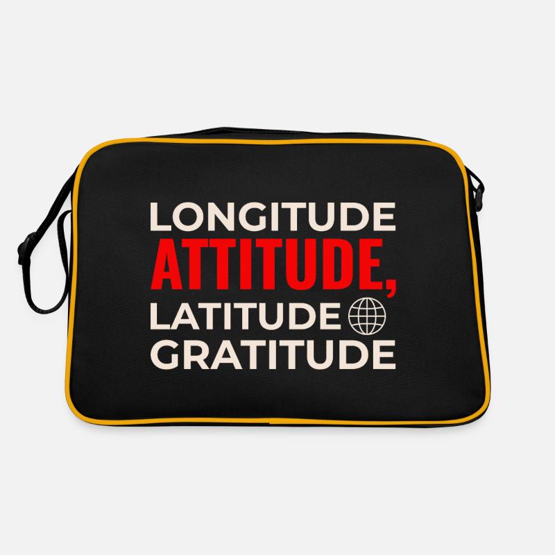 Longitude Latitude Attitude Gratitude GIS Map Retro Bag