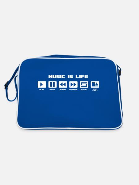 music is life - Retro Bag - blue/white - Back