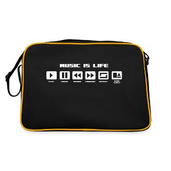 music is life - Sac Retro - noir/or - Dos