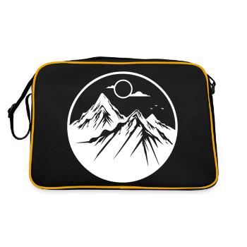 Mountains Nature Mountains Silhouette - Retro Bag - black/gold - Back