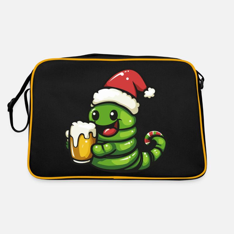 Worm Bière de Noël Drôle Sac Retro