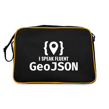 GeoJSON Entwickler Programmierer Programmierer GIS Mapping - Retro Tasche - Schwarz/Gold - Hinten
