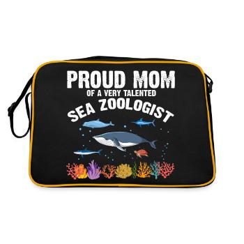 Fière Maman Océan Zooologiste Zooologie Mer - Sac Retro - noir/or - Dos