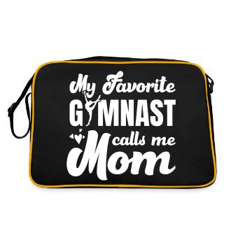 My favorite gymnast calls me Mama Gymnastics - Retro Bag - black/gold - Back