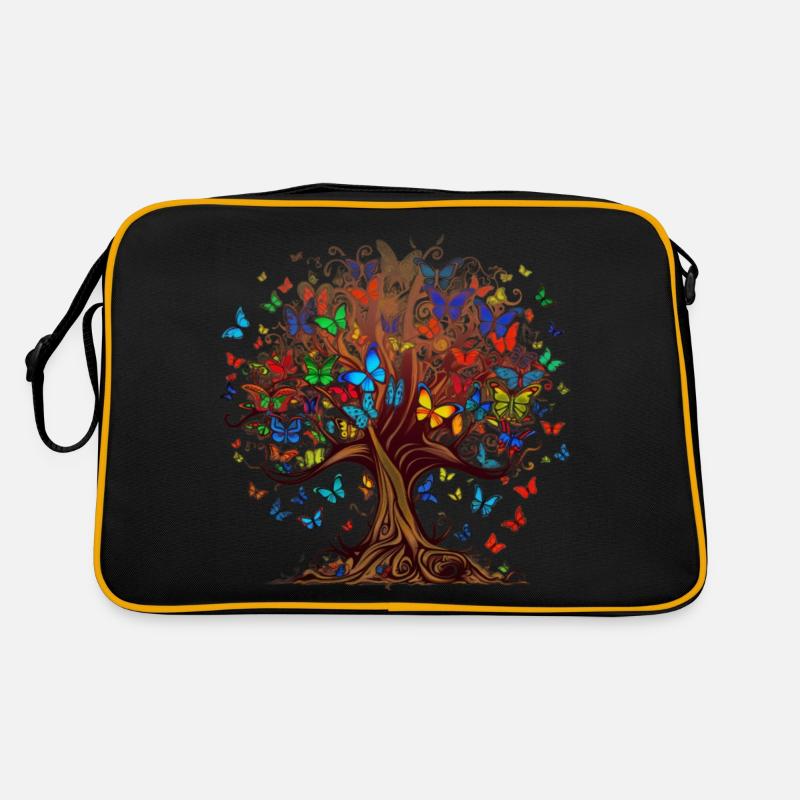 Butterfly Tree Colorful Butterflies Flies Retro Bag