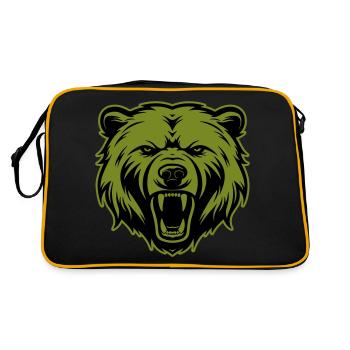 Silhouette de tête de grizzli d’ours - Sac Retro - noir/or - Dos