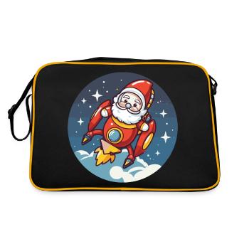 Père Noël fusée bande dessinée Noël - Sac Retro - noir/or - Dos
