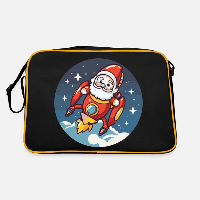 Weihnachtsmann Rakete Comic Weihnachten Retro Tasche