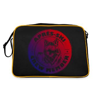 Wolf Après Ski Team Saying Colorful - Retro Bag - black/gold - Back