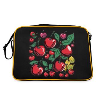 Cerises rétro Vintage jardin de fruits grignotage d’été - Sac Retro - noir/or - Dos