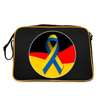Drapeau allemand avec ruban de paix ukrainien - Sac Retro - noir/or - Dos
