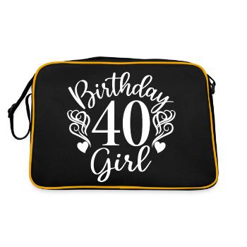 40. Geburtstag Frauen Ihr Geburtstagskind 40 Jahre alt - Retro Tasche - Schwarz/Gold - Hinten