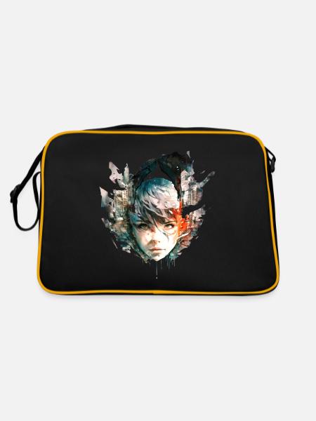 Anime No15 - Retro Tasche - Schwarz/Gold