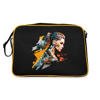 Cyber Punk No108 - Retro Tasche - Schwarz/Gold - Hinten