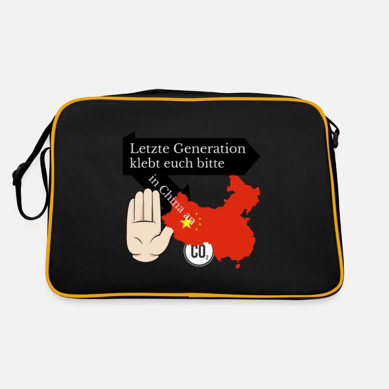 Letzte Generation klebt euch bitte in China an Retro Tasche
